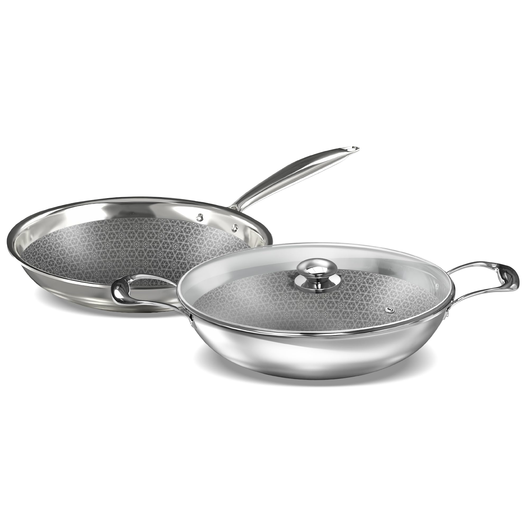 ‎Preethi Diva Collection Triply Stainless Steel Set with API Technology, 26 cm Kadai, 26 cm Fry Pan, Gas & Induction Compatible,with Glass Lid, Metal Spatula Friendly with 5 Year Product Warranty (B08L5VPZX9) Amazon Price History, Amazon Price Tracker