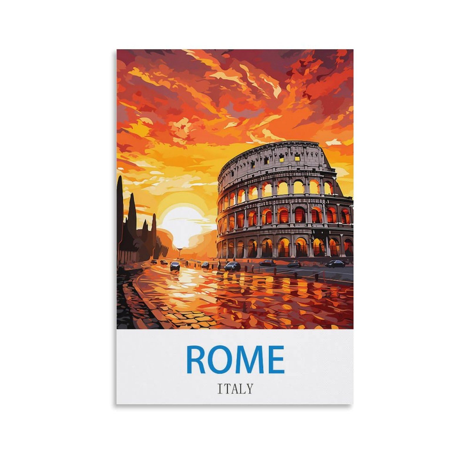 Ndoud Unframe-Style Rome Italy Vintage Travel Posters 08X12inch(20X30cm) Wall Art Picture Print Canvas Painting For Living Room Home Decor