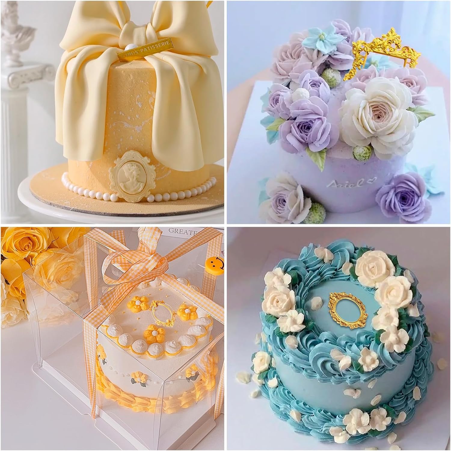 Stampo in silicone Cornice per foto Strumento decorazione torta fondente Stampo argilla al cioccolato Antiaderente Facile smontare caramelle fai-da-te Focaccina cioccolato Cucina(Rosa