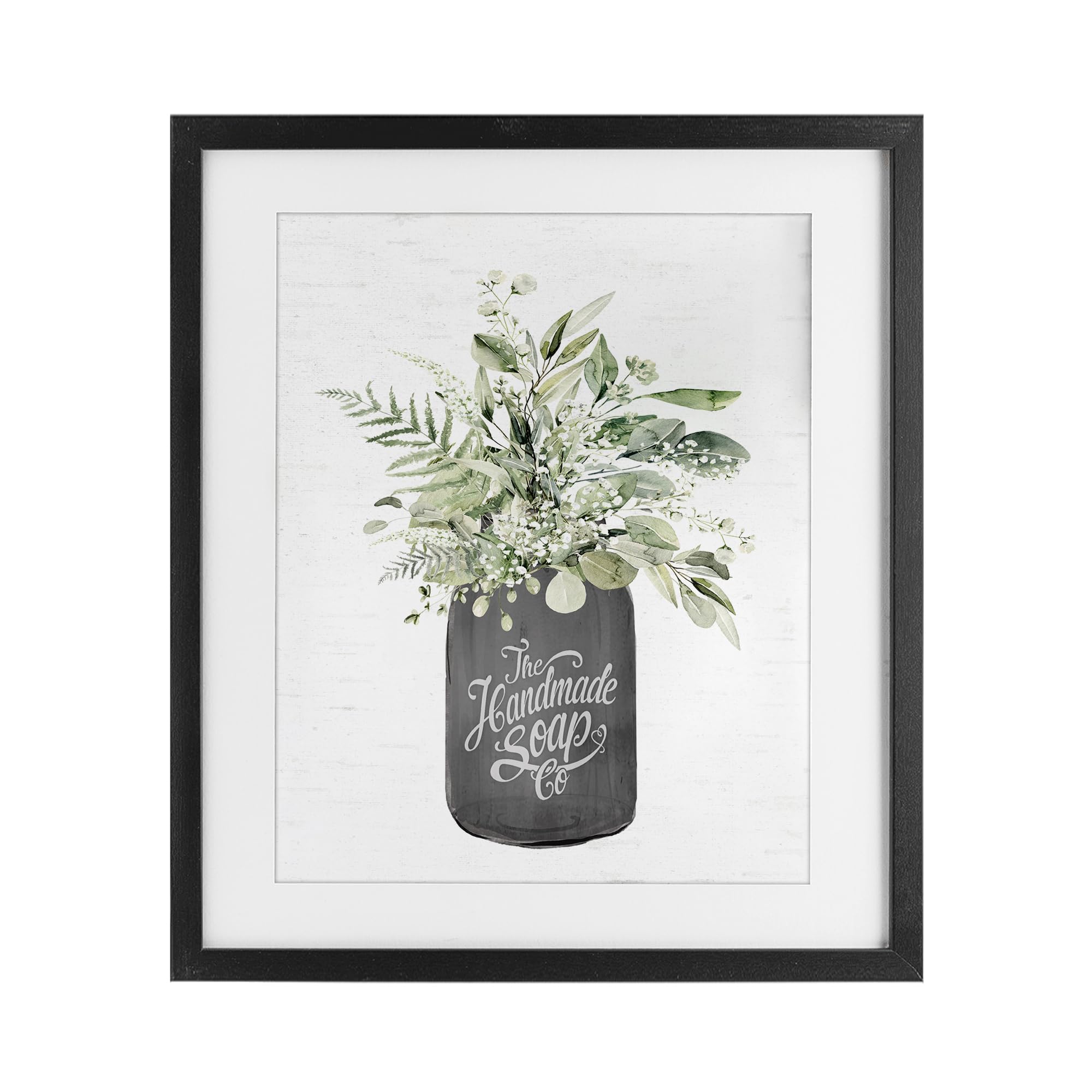 Stupell Industries Handmade Soap Botanicals Black Framed Print Under Glass design by Lettered and Lined, 21 x 17