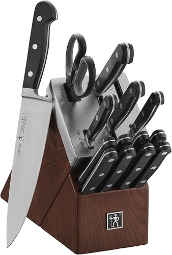 Miniatura 6 de Henckels Juego clásico de 15 cuchillos autoafilables  8 cuchillos de carne, cuchillo de pelar, cuchillo de utilidad dentado, cuchillo de