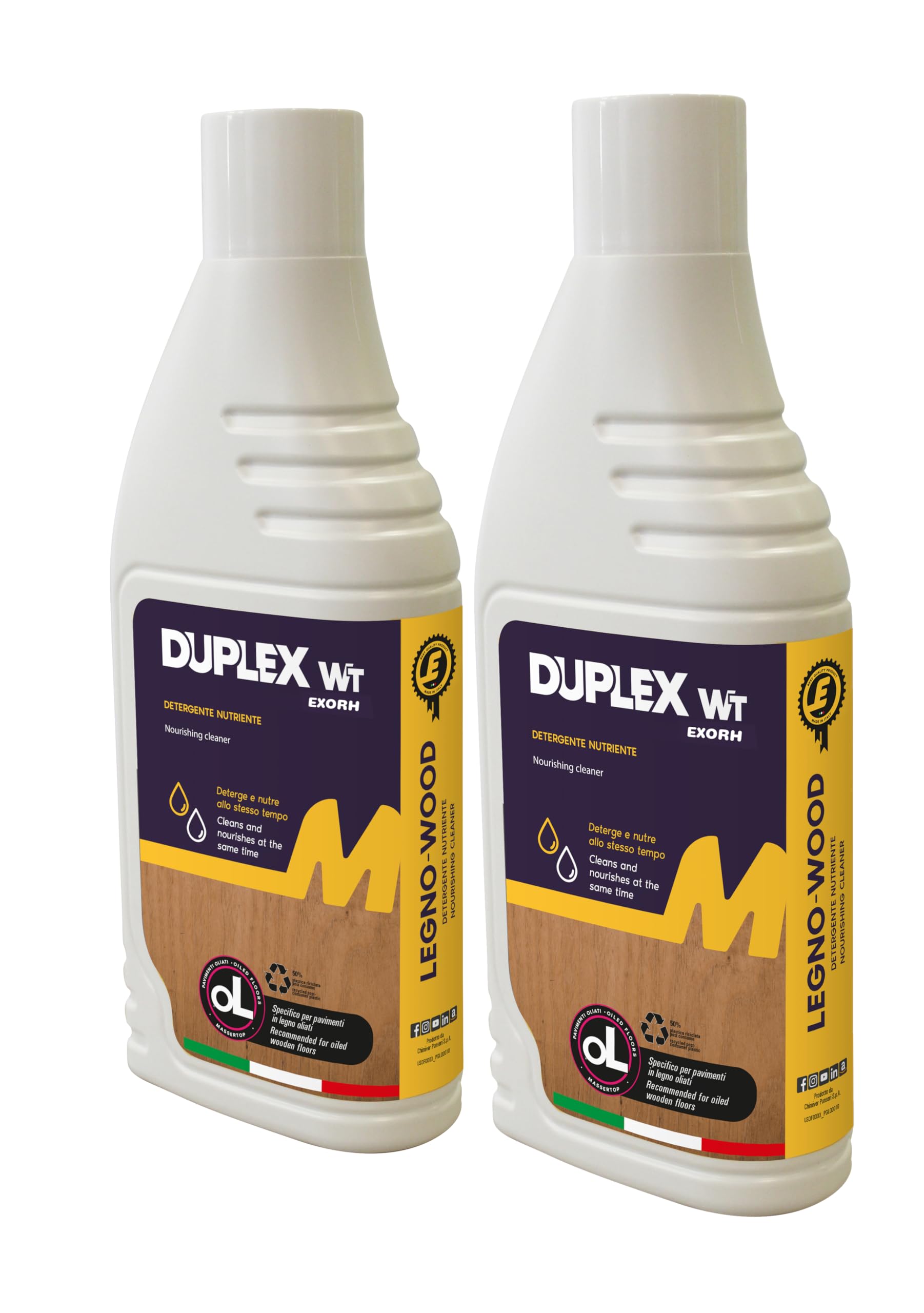 DUPLEX WT Detergente per la Pulizia di parquet in Legno oliati Flacone da 1L (2 Litri)