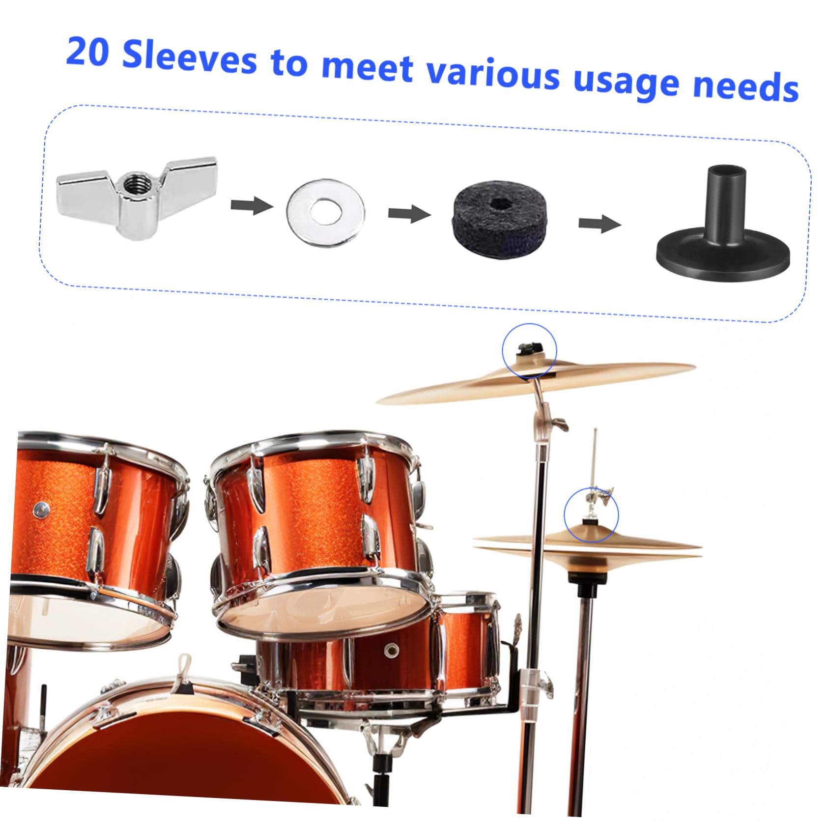 Alipis Soporte De Plástico Negro Fundas De Platillos para Manga Fundas para Soporte De Platillos Accesorios De Reemplazo De Platillos El Plastico 20 Piezas X 4
