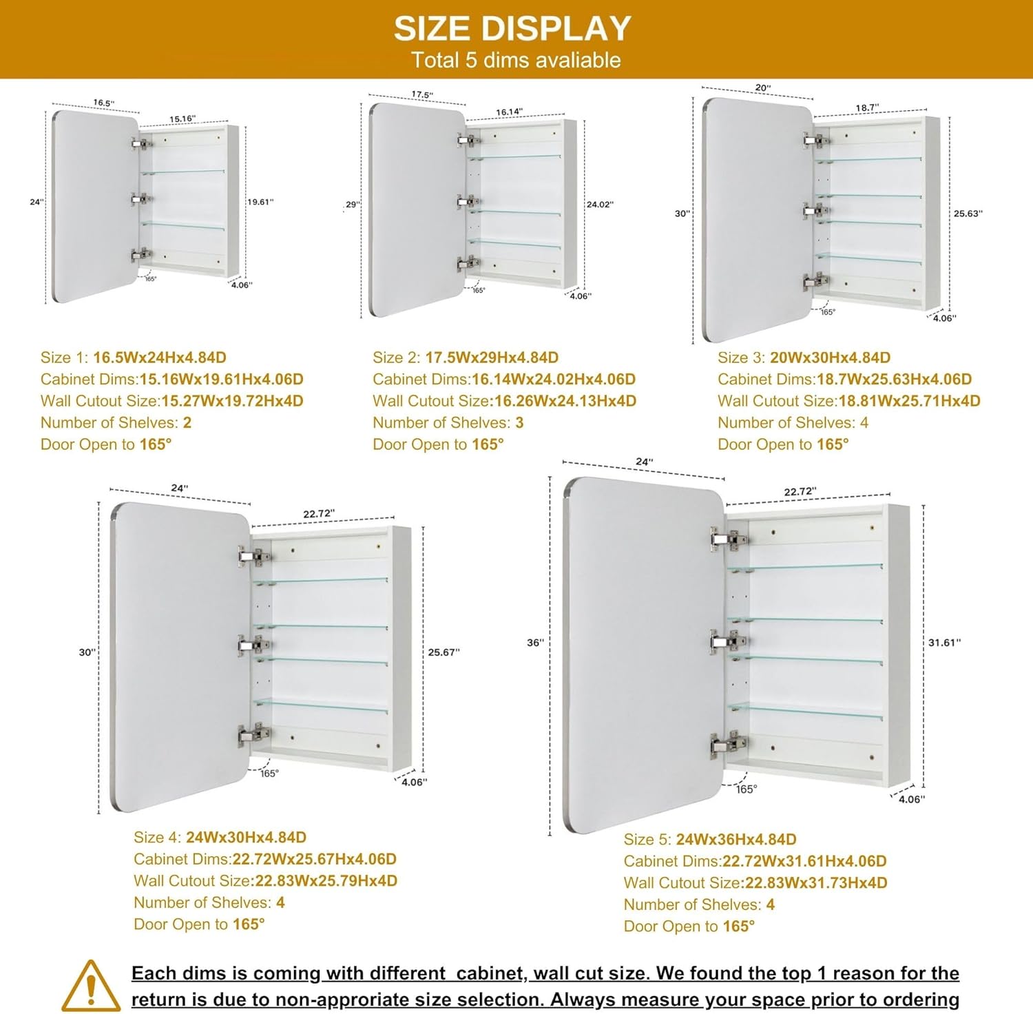 GRACTO 17.5x29'' Black Recessed and Surface Mount Bathroom Medicine Cabinet with Mirror Matt Black Metal Framed Rounded Rectangle Medicine Cabinet