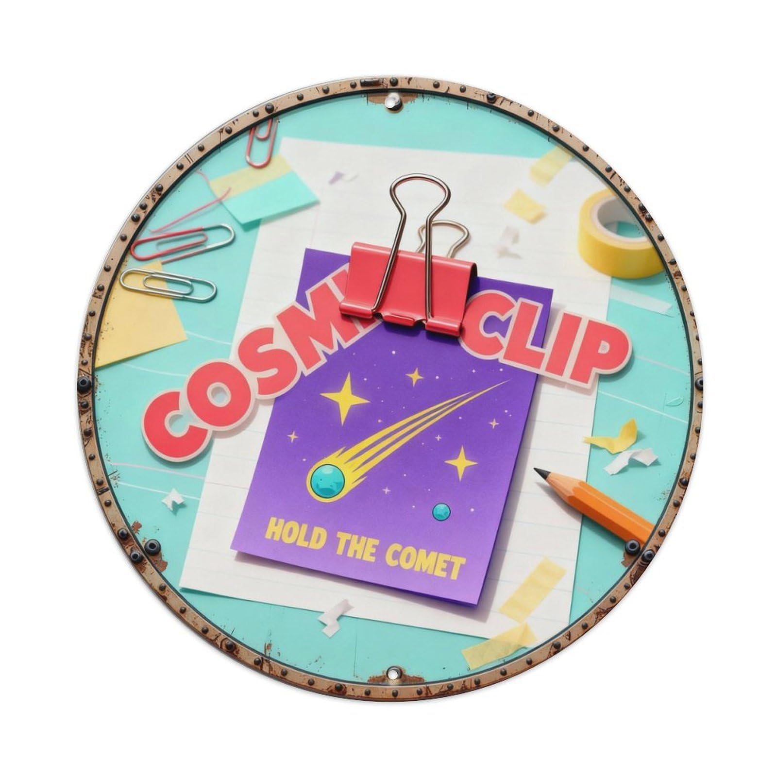 Cosmic Clip Sign Metal Tin Sign Plaque