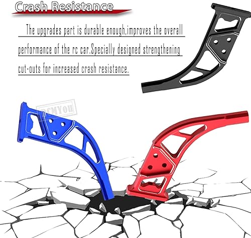 Miniatura 4 de Parte de actualización de montaje de ala trasera de aluminio para ARRMA 17 Infraction 6S BLX Limitless, 2 piezas de aleación de ala trasera, marco