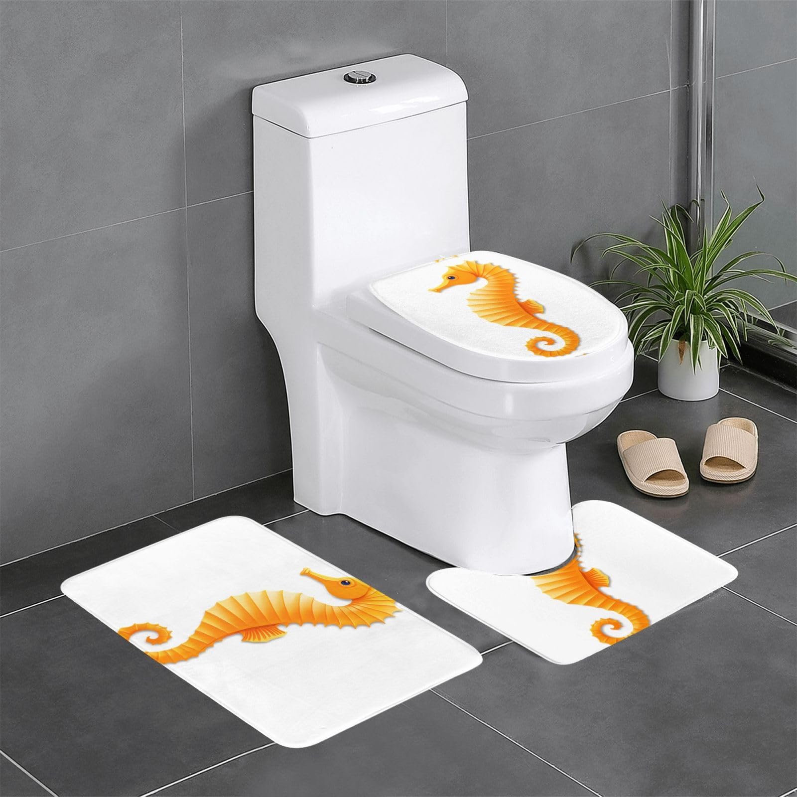 Tapis de salle de bain antidérapants lot de 3 absorbant lavabo et WC