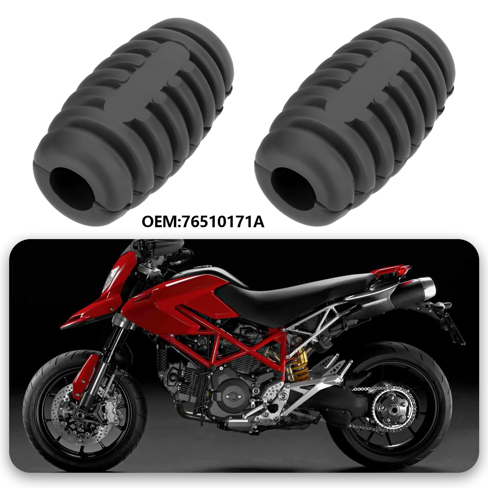 2 szt. Motocyklowa dźwignia hamulca tylnego gumowa końcówka 76510171A kompatybilna z Ducati 851/888/907/1000 i Monster
