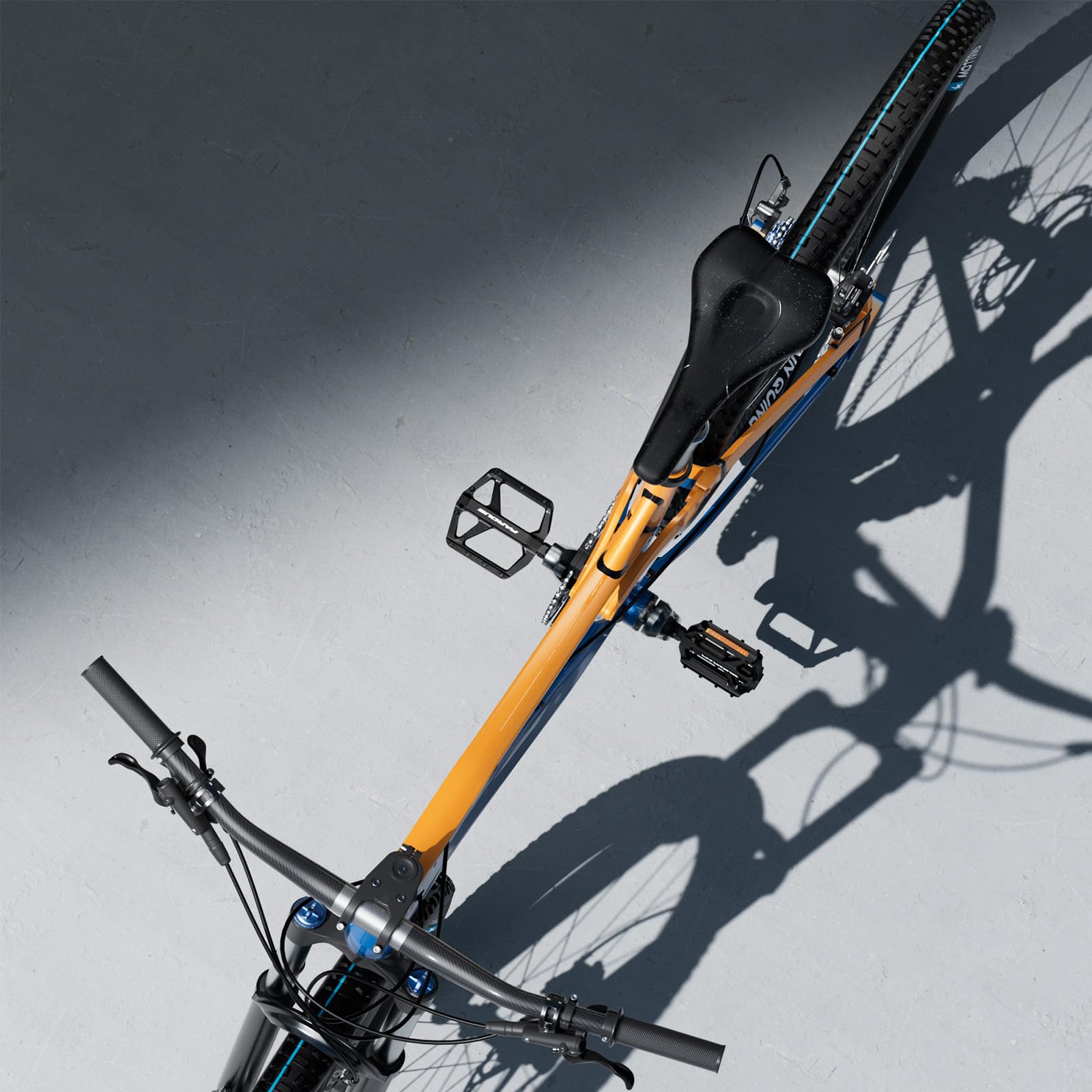 Pedals, Non-Slip Durable Light Nylon Fiber Bike Flat Pedals, 3 Bearing Pedals For 9 16 Dle Mountain Road Bikes Replacement Pedal - View #9