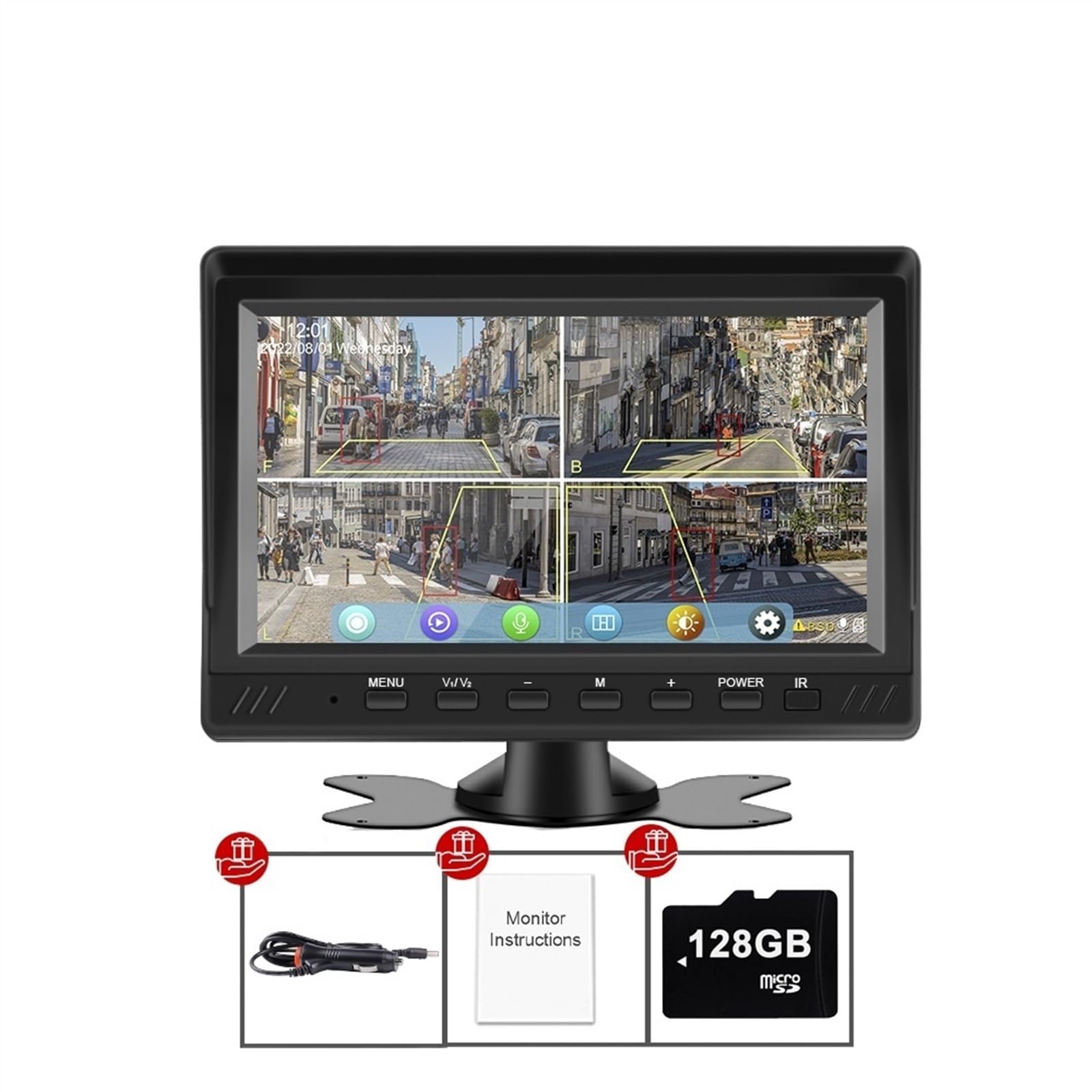 Amazon.co.jp: ドライブレコーダー 7インチ AHD 4CH トラックモニター