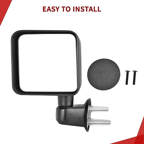 Miniatura 7 de YITAMOTOR Espejo lateral izquierdo del conductor compatible con Wrangler JK 2007 2008 2009 2010 2011 2012 2013 2014 2015 2016 2017 Espejo retrovisor