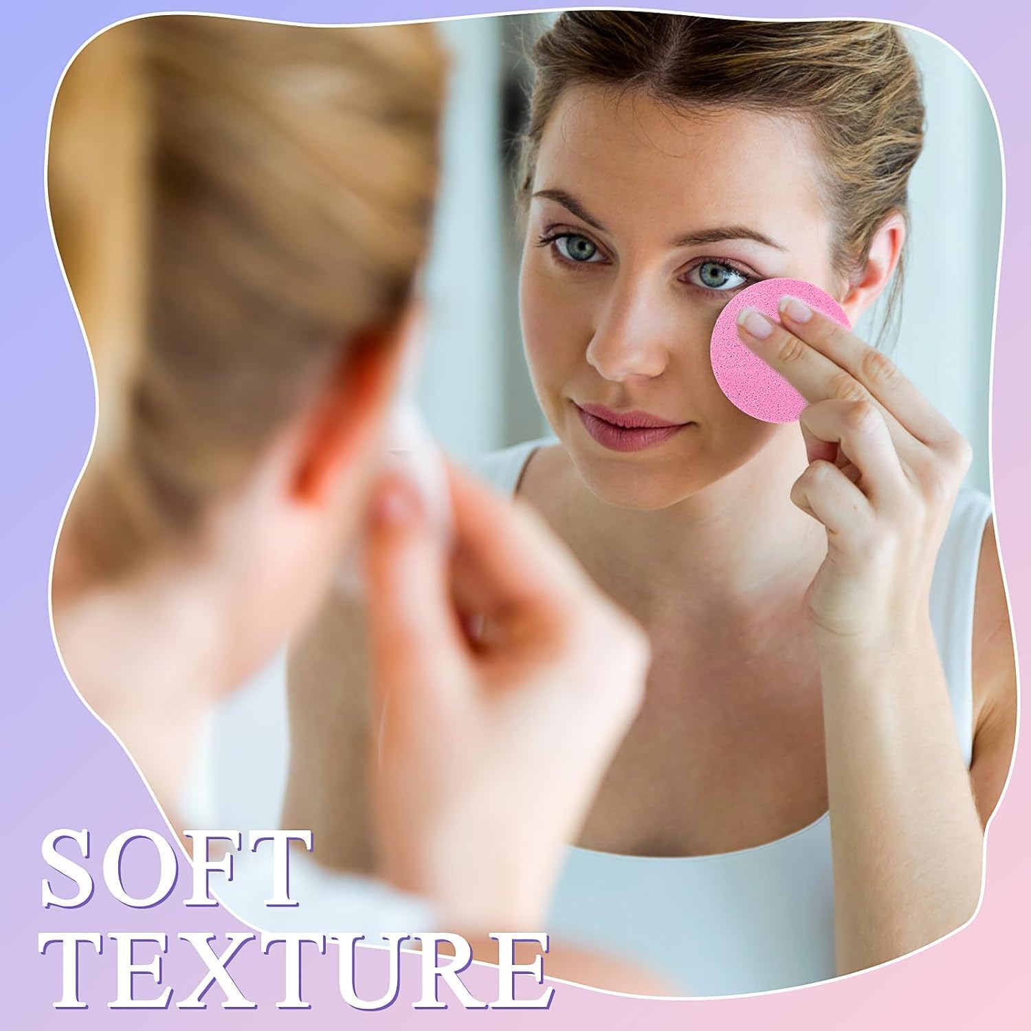 480 Pieces Compressed Facial Sponge Round Face Sponge for Estheticians Cleaning Sponges,Face Wash Sponges Disposable Sponges for Women Spa Exfoliating Removal Cleansing,4 Colors - Image 3