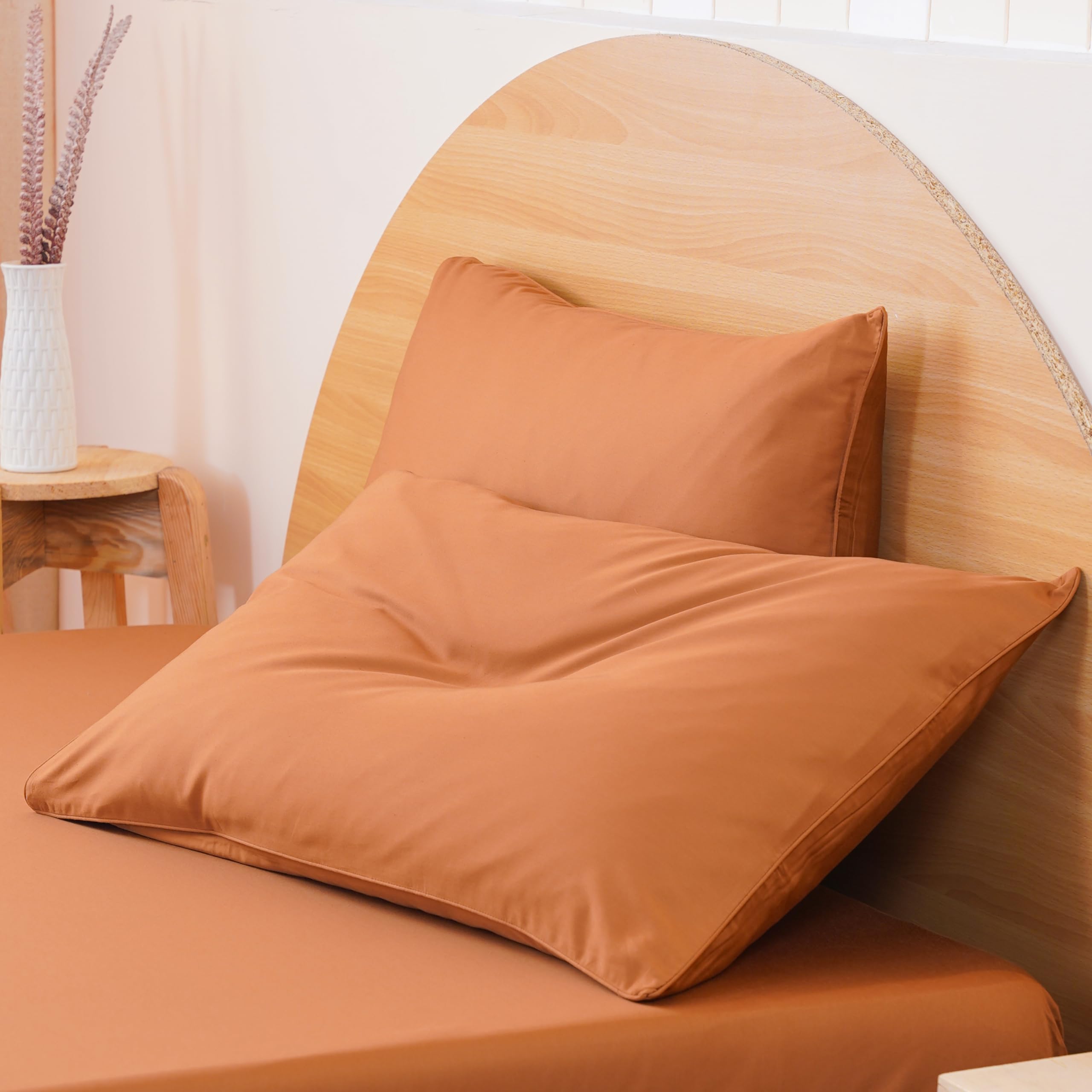 Sheet Story Bamboo Pillow Cases 2 Pack - 50x75cm Size - 400 Thread Count - Hypoallergenic, Soft and Cooling Pillowcases 2 pack - Terracotta Orange