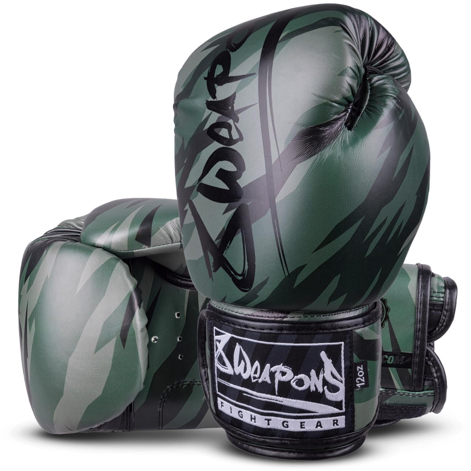 8 WEAPONS Boxhandschuhe Unlimited 2.0, Woodland Camo, Training, Sparring und Wettkampf, Kunstleder, Perfekte Dämpfung und stabile Nähte, Handschuhe für Muay Thai, K1, Boxen, MMA und Kickboxen