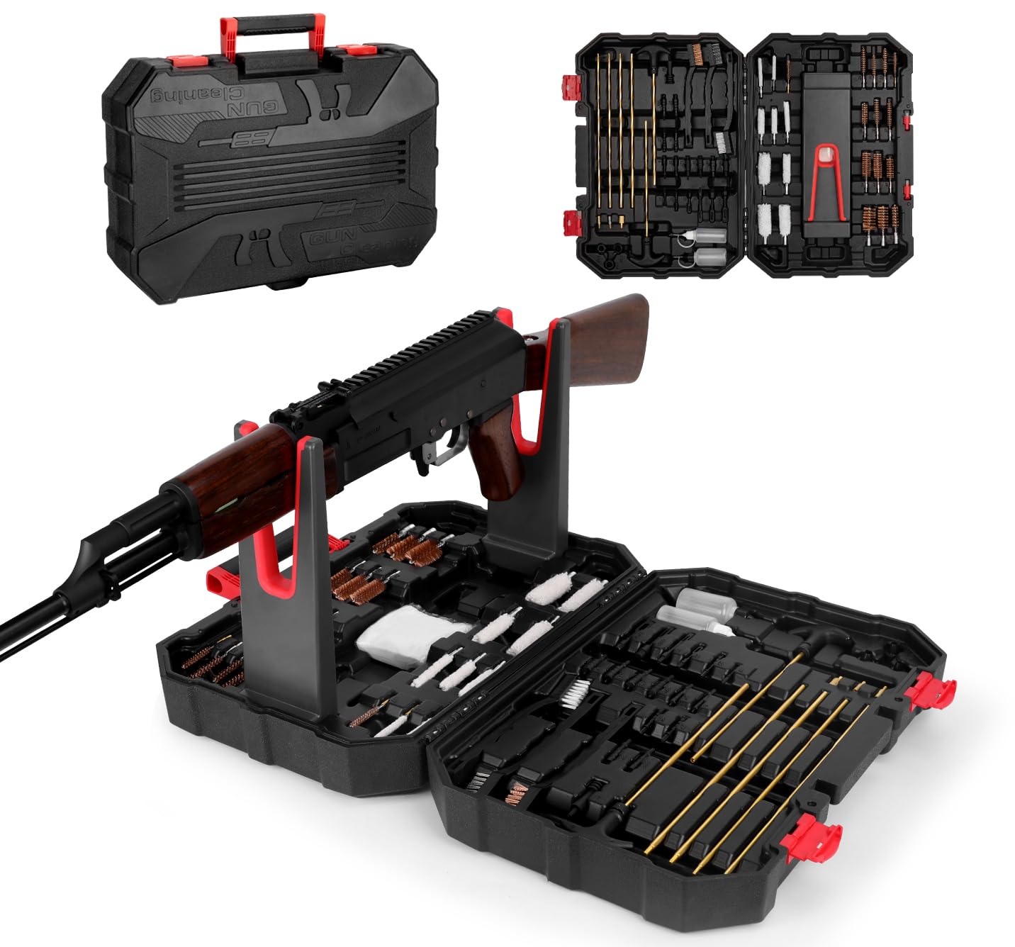 Universal Gun Cleaning Kit for All Caliber Compatible with Pistol Rifle Handgun Shotgun Hunting with Cleaning Stand，Gifts for Men, Dad, Husband