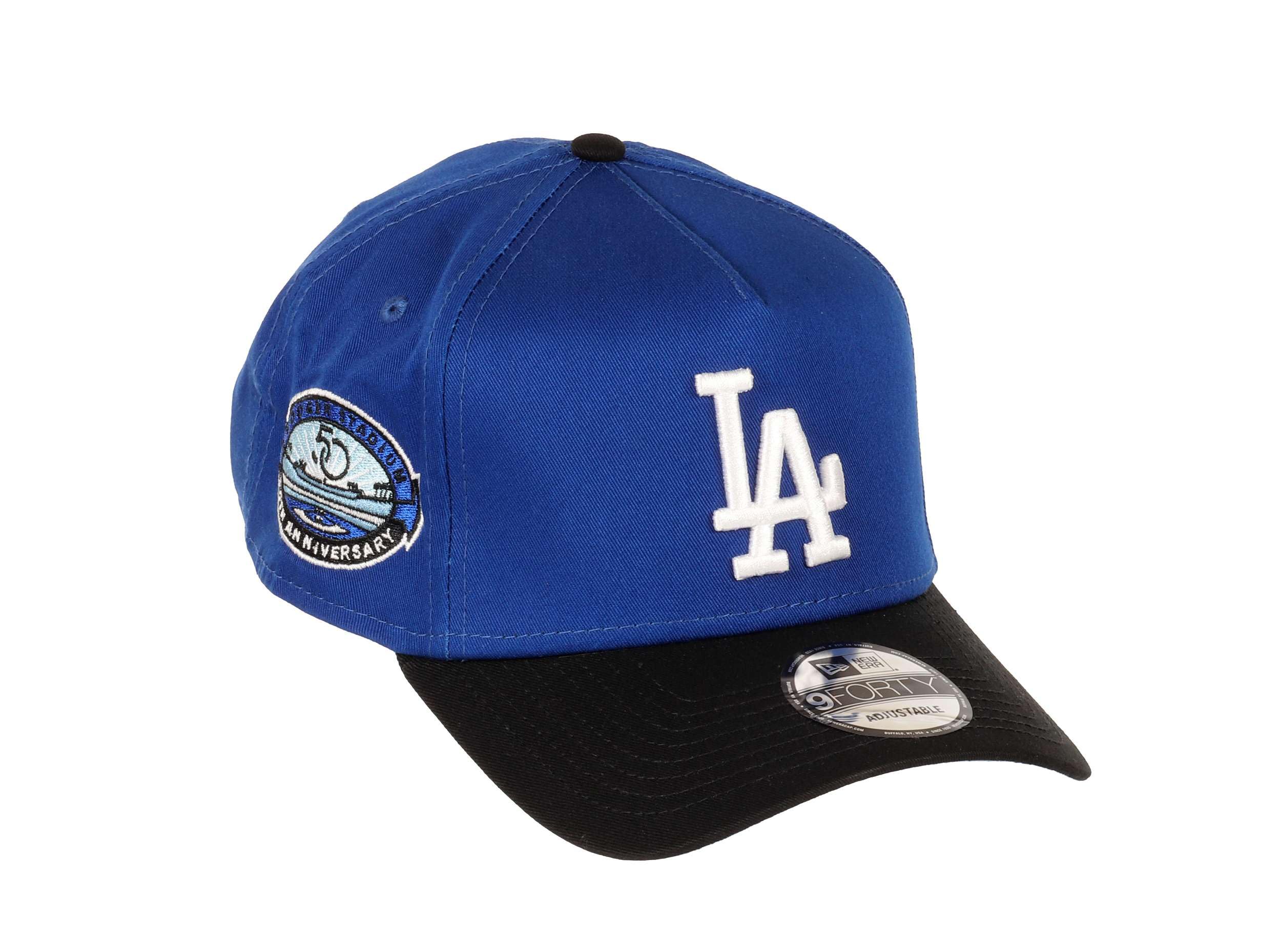 New Era Unisex Los Angeles Dodgers #31474 Los Angeles Dodgers Mlb 50Th Anniversary Dodgers Stadium Sidepatch Cooperstown Royal Blue Sky 9Forty A-Frame Snapback Cap