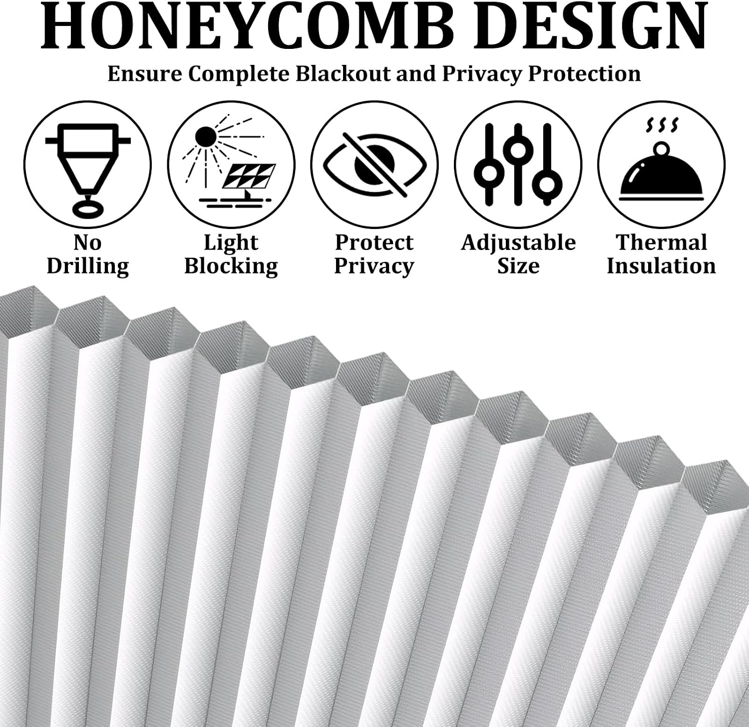 2 PCS Half Circle Window Shade, Arch Window Shade, Radius 17.7 Inches, Blackout Shades, Cordless and No Drilling Required, Half Moon Honeycomb Blinds for Windows Easy Install (White)