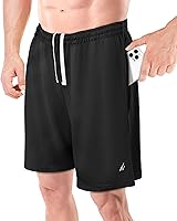 NYThreads Men's Quick Dry Athletic Shorts - Loose-Fit Lightweight Running Gym Workout Shorts with Pockets
