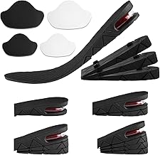 1 Pair 4-Layer Height Increased Insole Cushion, Shoe Insoles Raiser, Air Cushioned Shoe Insoles, Height-Adjustable Insoles with Sneaker Heel Patch for Men and Women (Black, 3-7.5 cm)
