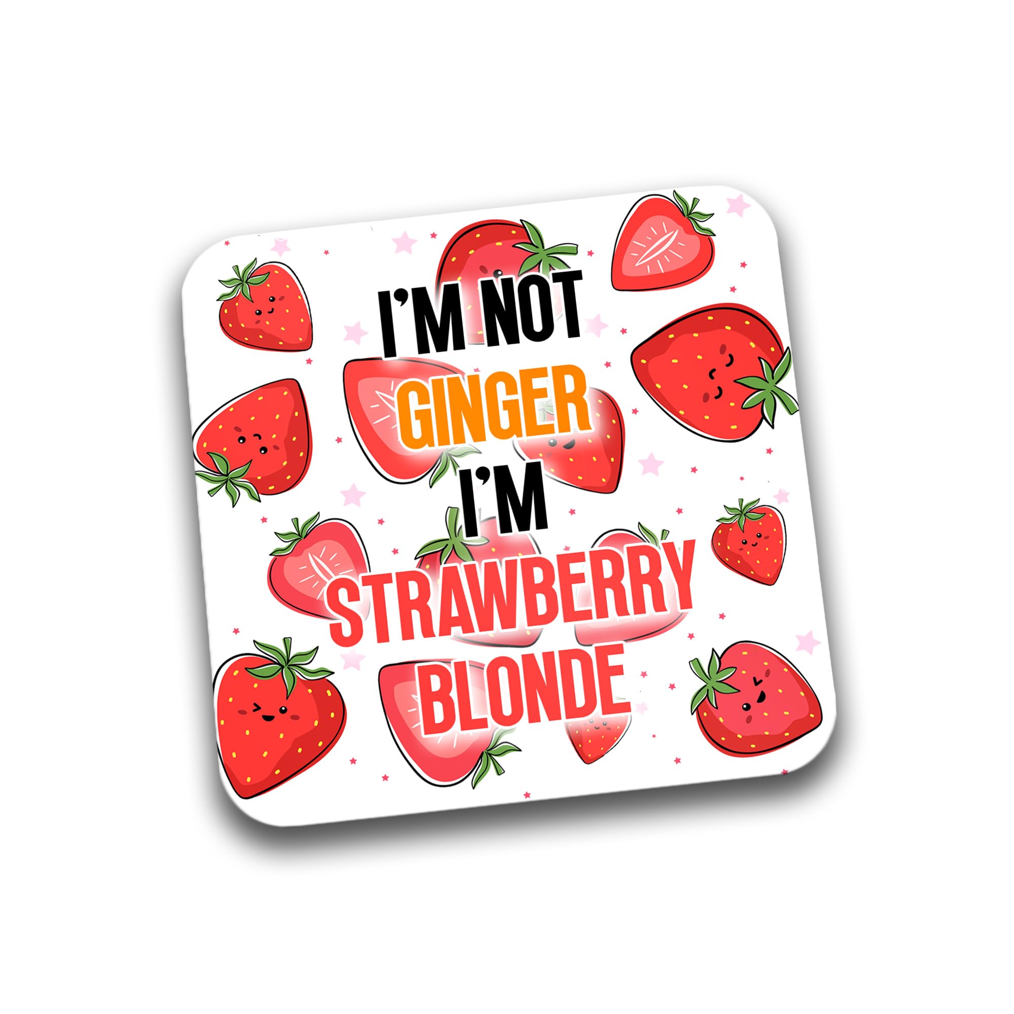 Rib Ticklerz Multicolour - Funny Coaster Novelty Gifts I'm Not Ginger I'm Strawberry Blonde Drinks Coaster Best Friend Colleague Secret Santa Birthday Present Office - Dc151
