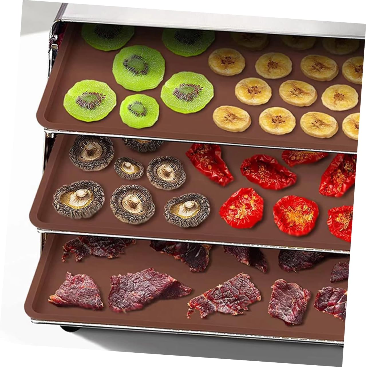 4pcs Food Dryer Silicone Mats Nonstick Reusable Dehydrator for Home Use for Ovens and Dehydrators
