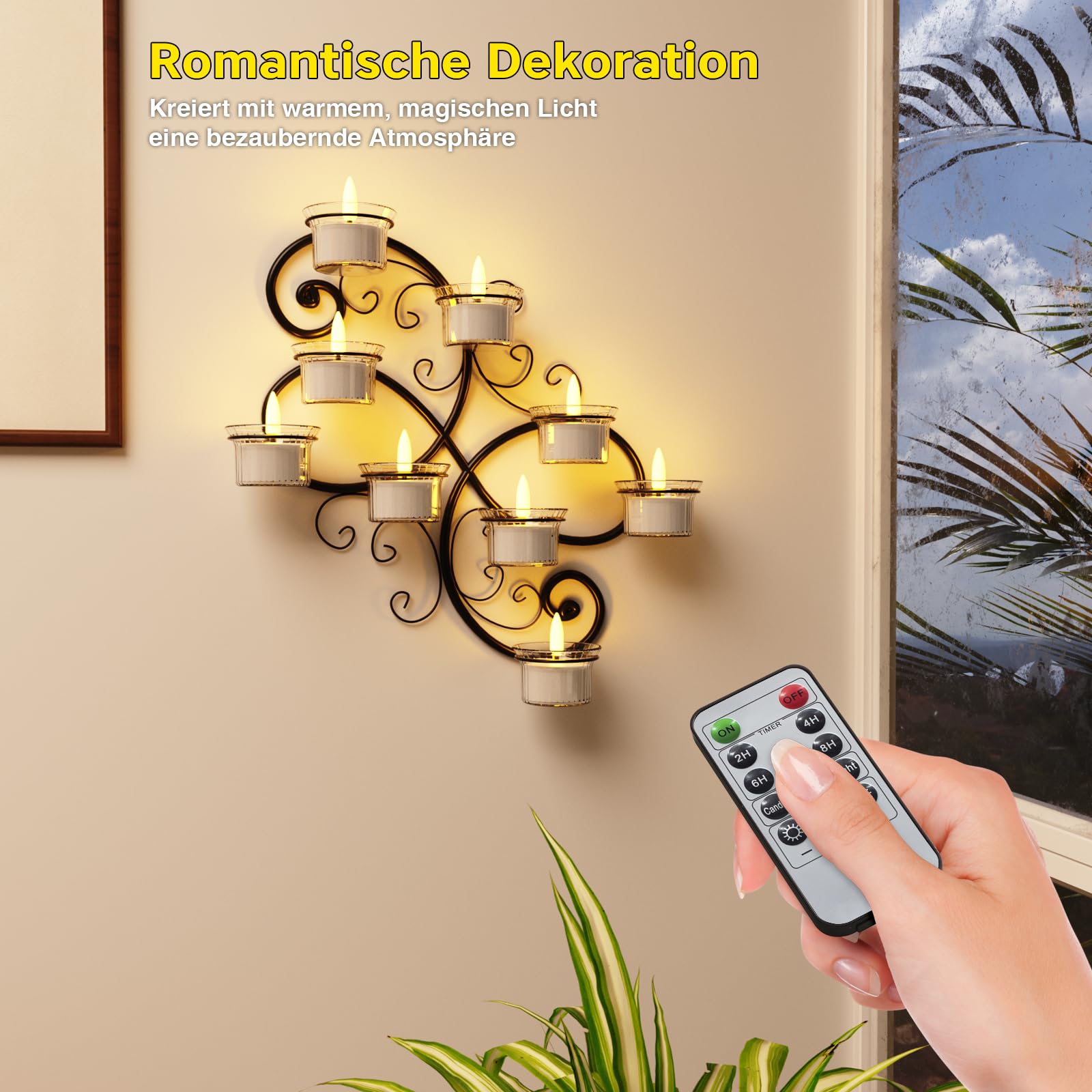 Set di 12 lumini a LED ricaricabili senza fiamma con stazione di ricarica, con telecomando e timer per matrimoni, Natale, Halloween, anniversari e decorazioni per la casa