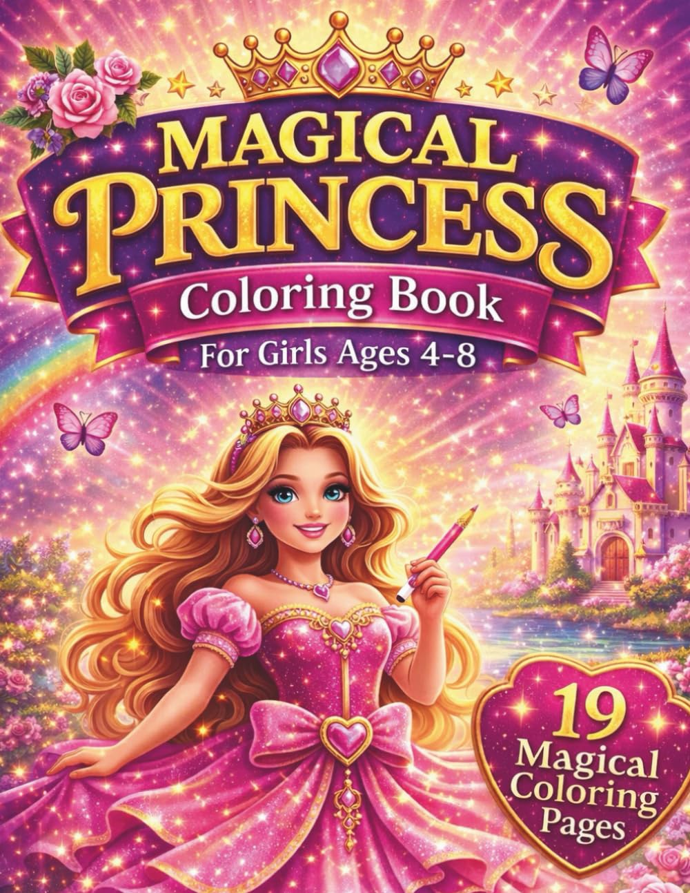 Princess Coloring Book for Girls Ages 4–8: Magical Princesses, Unicorns and Royal Adventures | Cute Fantasy Coloring Pages