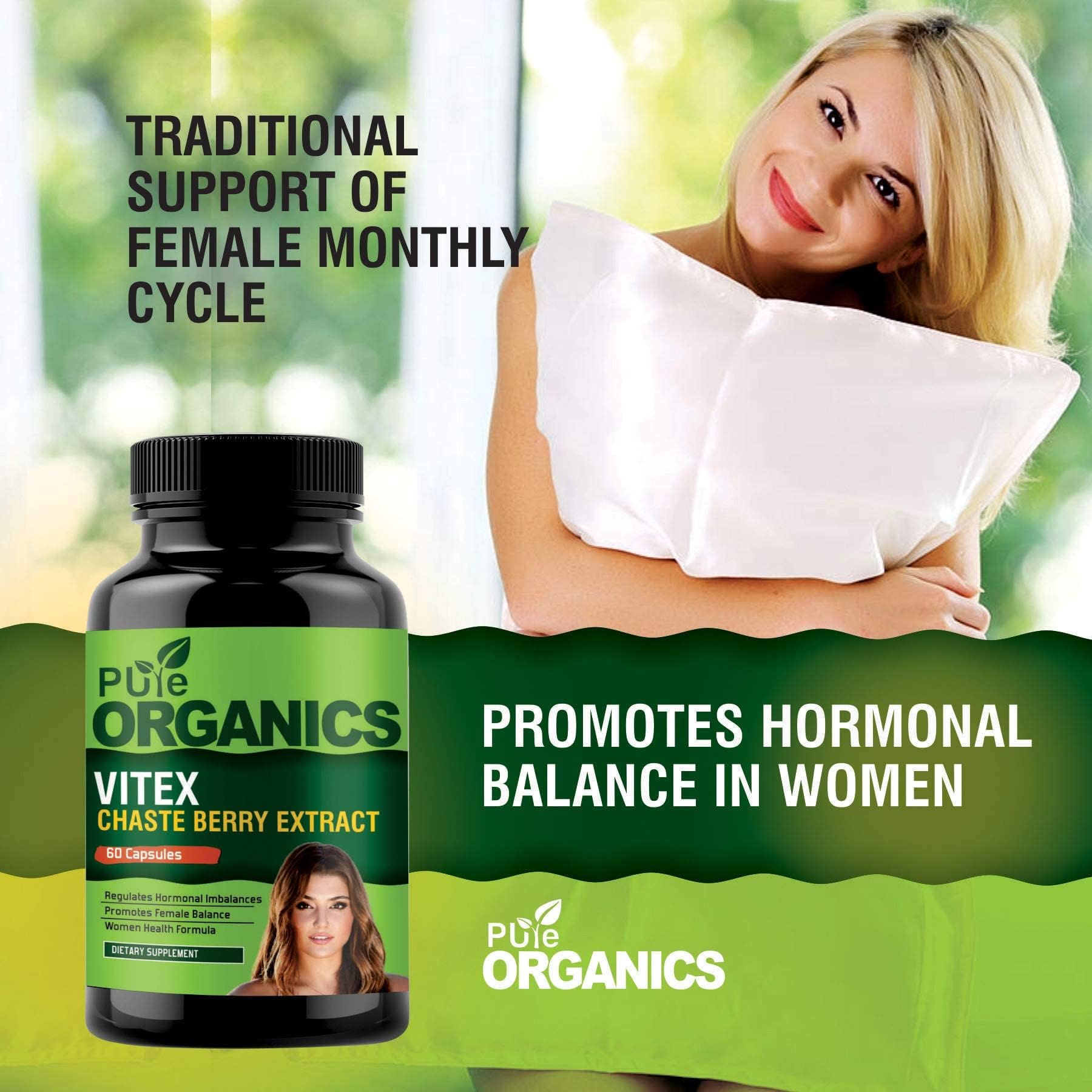 Vitex Chasteberry Capsules for Women – Natural Hormone Balance Supplement for PMS Relief, Menopause Support & Monthly Cycle Regulation – Herbal Chaste Berry Extract for Female Health & Wellness – 60 Capsules (1) (60 CAP) — Amazon image 3