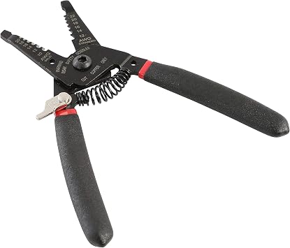 Hyper Tough 6-Inch WIRE STRIPPER 10-22 AWG PLIERS | CUTTERS & STRIPPER | BUILT-IN LOCK | SPRING-LOADED WITH SAFETY LOCK