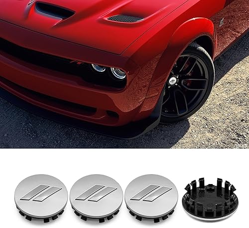 Forten Kingdom 4 tapacubos de plástico de 2 12 pulgadas de 2.520 in plateados y cromados  Tapacubos de plástico personalizados para Charger