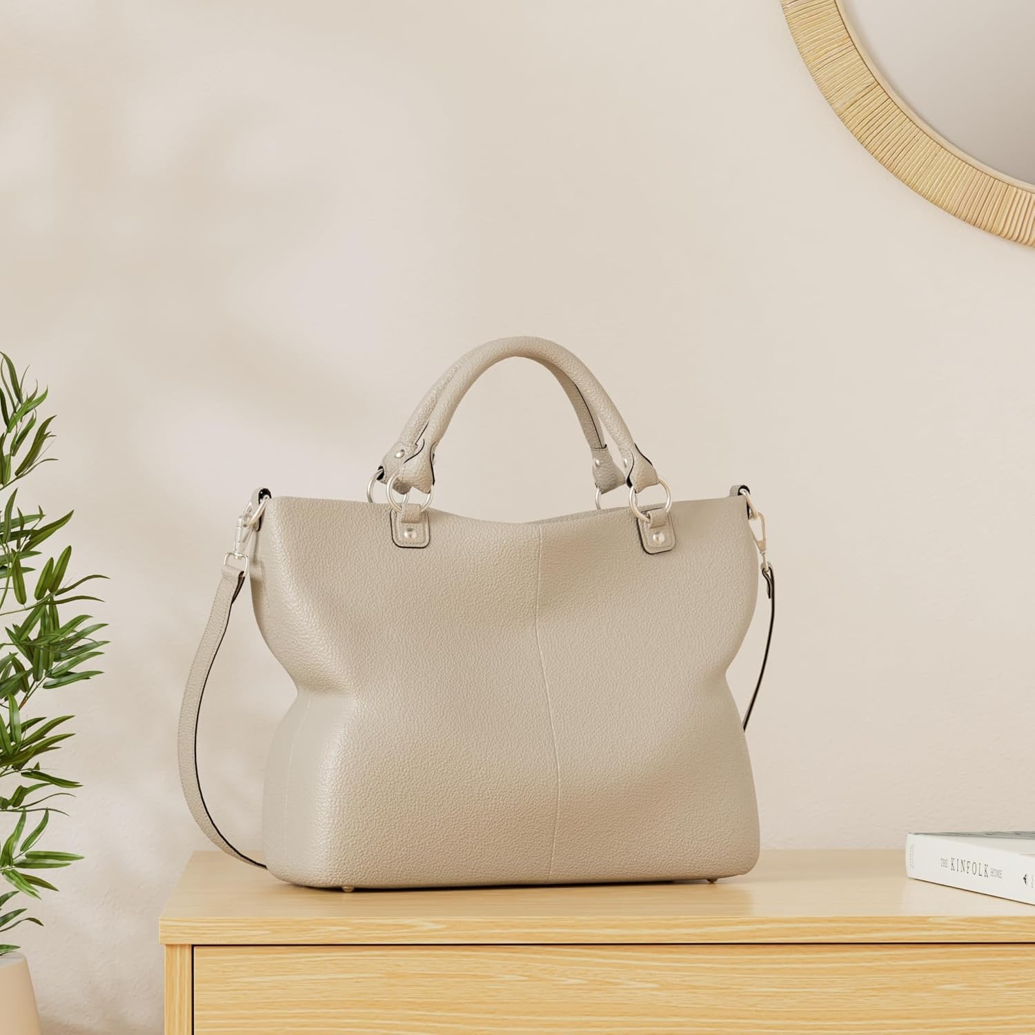 Kattee Women's Soft Leather Tote Bag, Top Satchel Purses and Handbags - Image 3