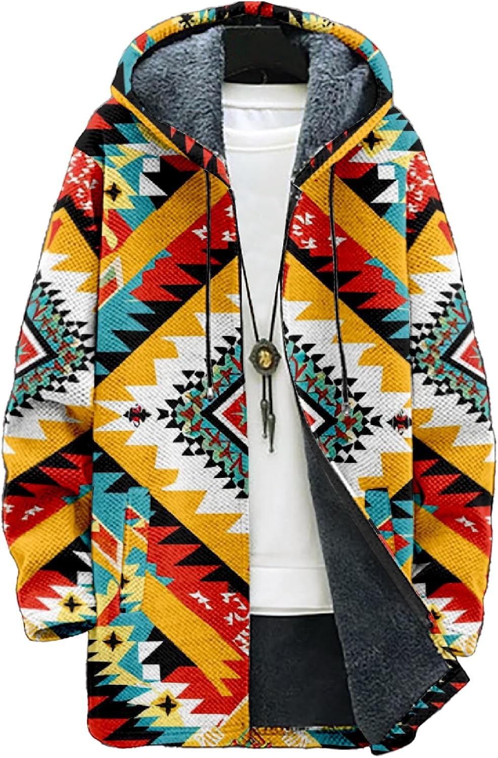 Mens Cardigan Sweater Graphic Long Cool Knitted Hoodies Zip Up with Pockets Fashion Coat Warm Fitted Jacket