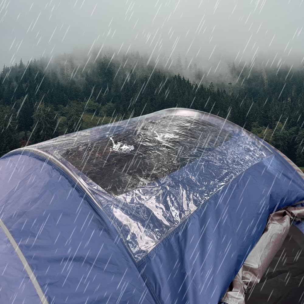 Transparent Tent Tarp Replacement for Ayamaya 4 Person Pop up Tent,Clear Part of Camping Rain Tarp Over Tent 3.7 * 3.4ft,Wide Field of View in Rainy Days/Moonlit Night/Stargazing/Beach/Camping