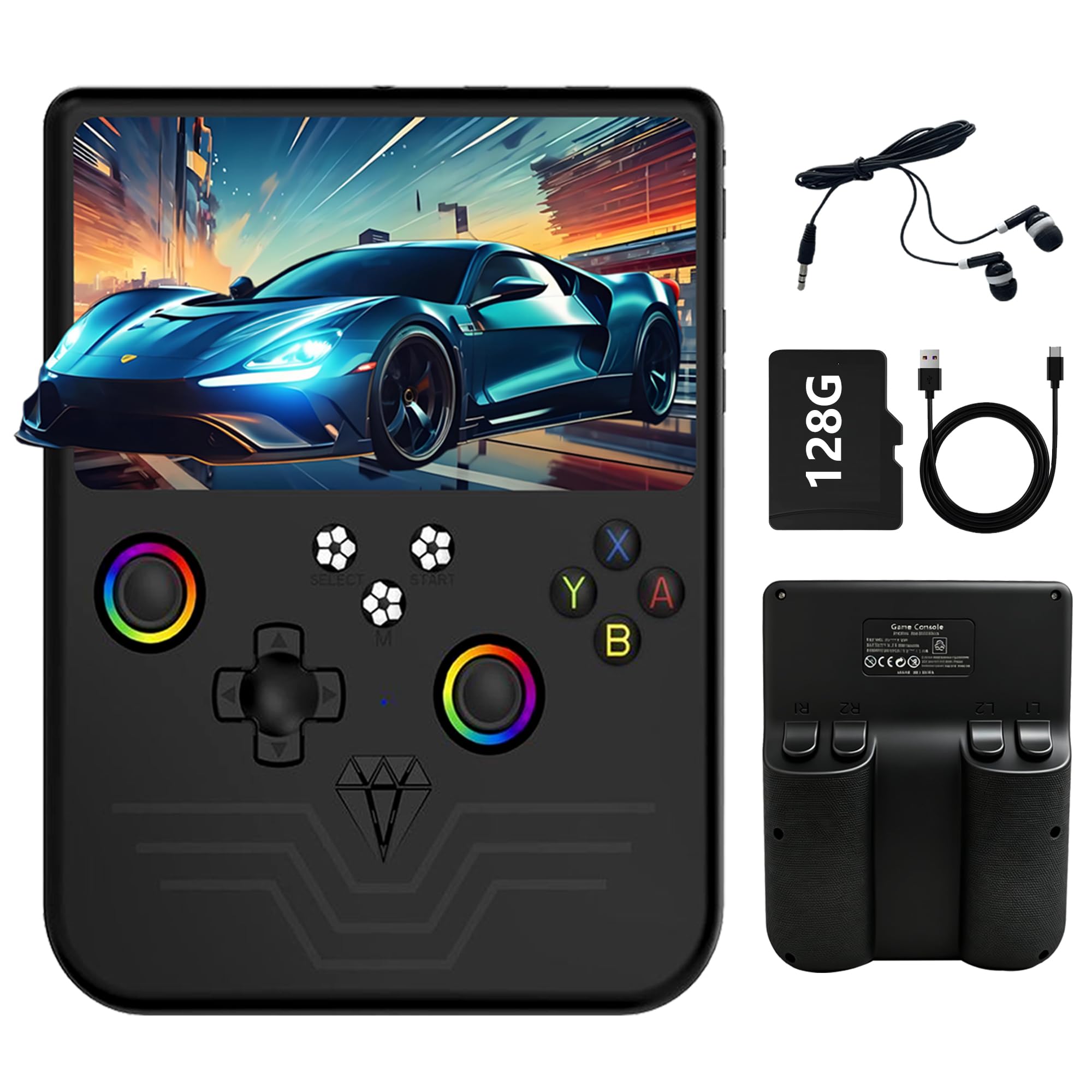 Photo 1 of PandoraGame R60MAX Retro Handheld Gaming Console, 6.0-Inch HD IPS Screen, 6000mAh Battery, 40000+ Classic Games Pre-Installed, Save/Load State, Linux OS, Gift for Gamers (Black 128GB)