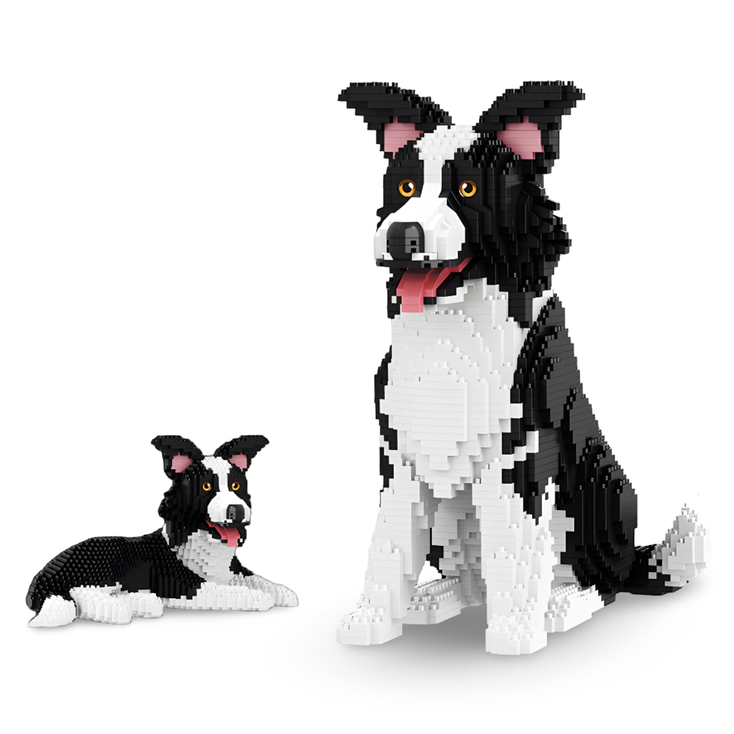 2 in 1 Border Collie Building Block Set, 2305 PCS Mini Brick Dog Pet Canine Building Toys with 2 Pose, Animals Building Model Kit for Desk Display, Educational Gift for Teens & Adults