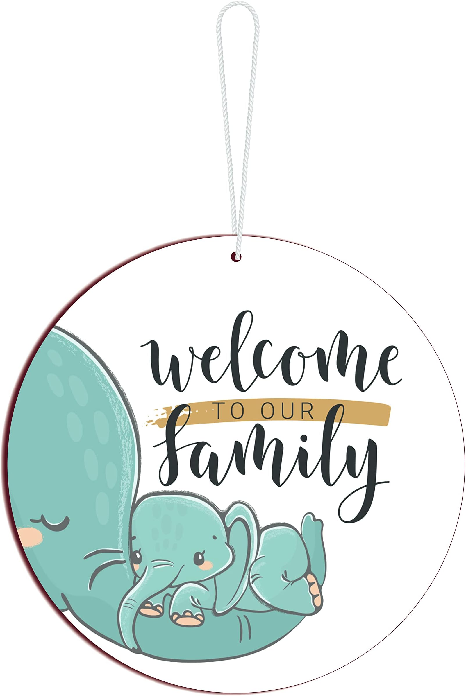 Blue Finch Welcome to Our Home Sign Wooden Front Door Decor Welcome Door Hanger Wall Hanging Sign Board for Front Door (Multi 6)
