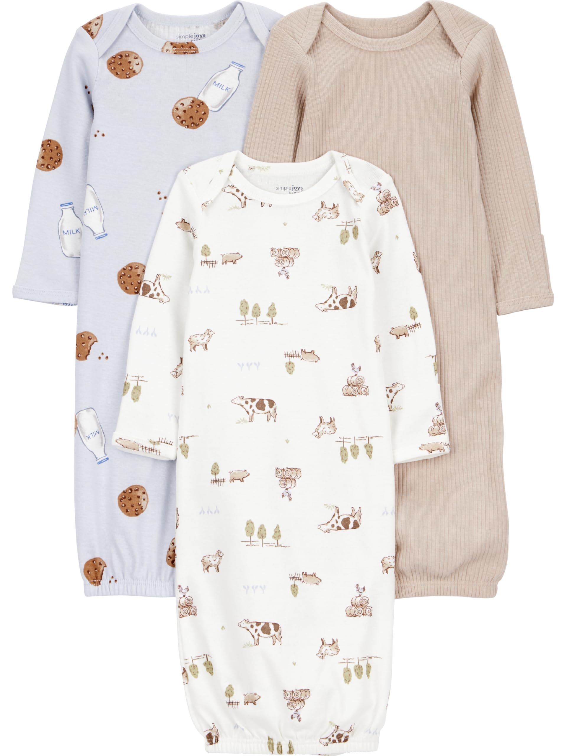 Simple Joys by Carter's Baby 3-pack Neutral Cotton Sleeper Gown