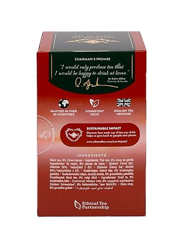 Miniatura 4 de Ahmad Tea Té Negro, Bolsitas de Té con Clavo, 20 unidades (Paquete de 6) - Con Cafeína y Sin Azúcar