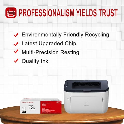 Miniatura 5 de Paquete de 1 cartucho de tóner negro 126 3483B001 repuesto compatible con CRG 126 3483B001 para impresora Canon ImageClass LBP6230dn LBP6230