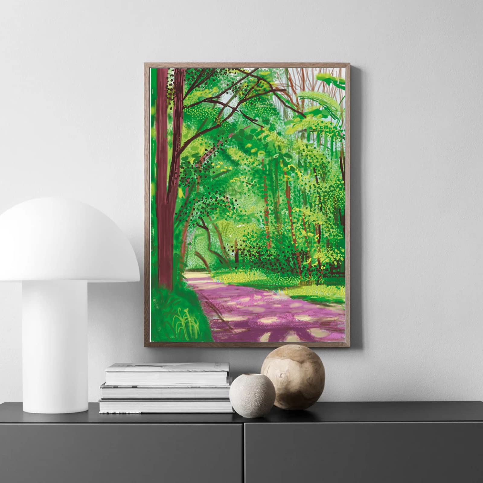 デイヴィッド・ホックニー キャンバスアートポスター 　50×70cm Amazon.co.jp: デビッドホックニーポスターと版画《春の到来》ウォール