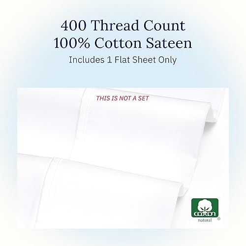 Miniatura 10 de Sábana encimera de 100% satén de algodón, 400 hilos, sábana suave, fresca y transpirable, solo la sábana encimera, tamaño king, gris claro