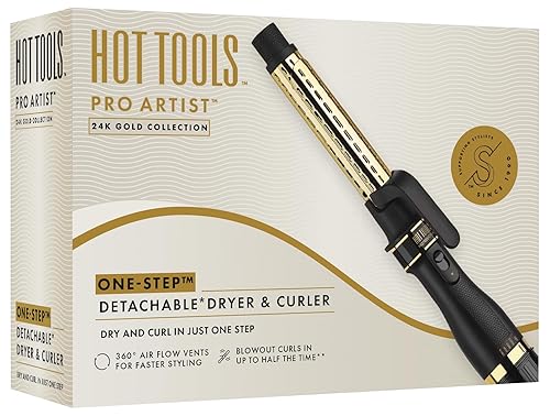 Miniatura 8 de Hot Tools Pro Artist - Secador y rizador de un solo paso de oro de 24 quilates | Rizos de larga duración