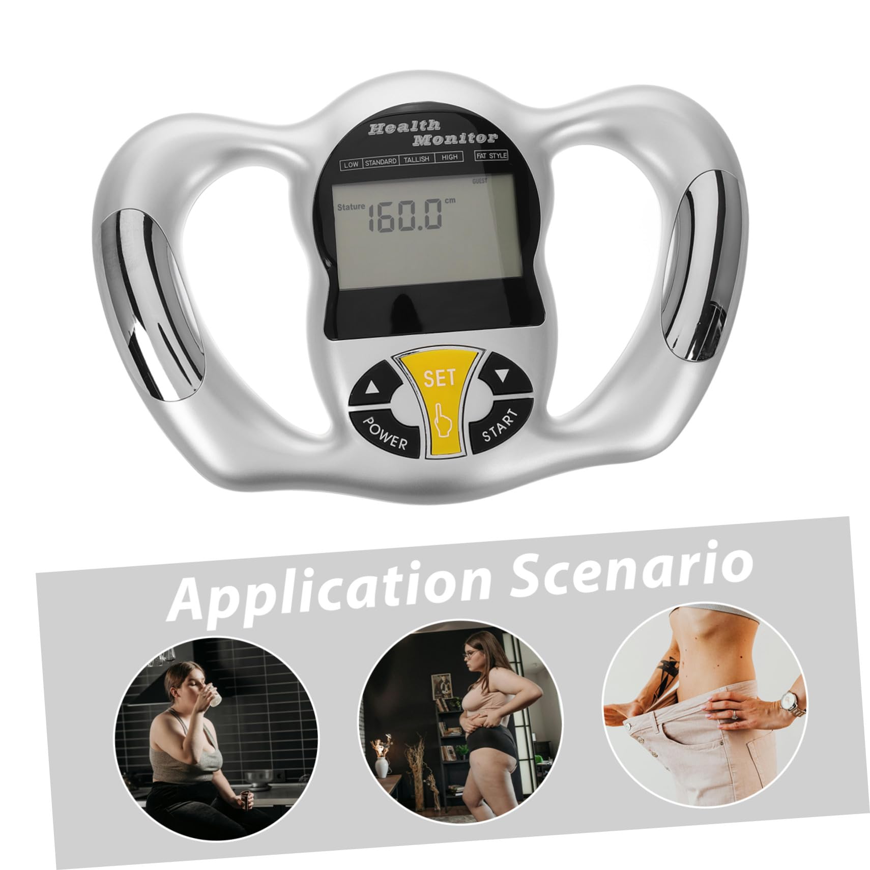 ibasenice Medidor de Grasa Corporal Portátil Interfaz Fácil de Usar y Análisis Multifuncional, Dispositivo Abs para Medición Precisa Lugar y Momento