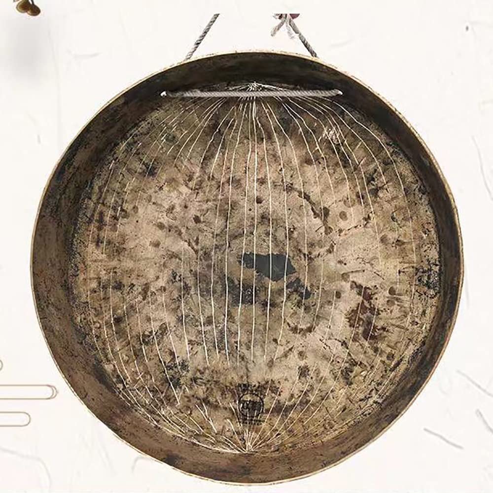 Gong Chino, Con Aspecto Envejecido Tradicional, Seleccionado A Mano Por Su Calidad, Hermoso Lavado, Sonido Relajante For La Curación, La Meditación Y El Yoga(12inch)