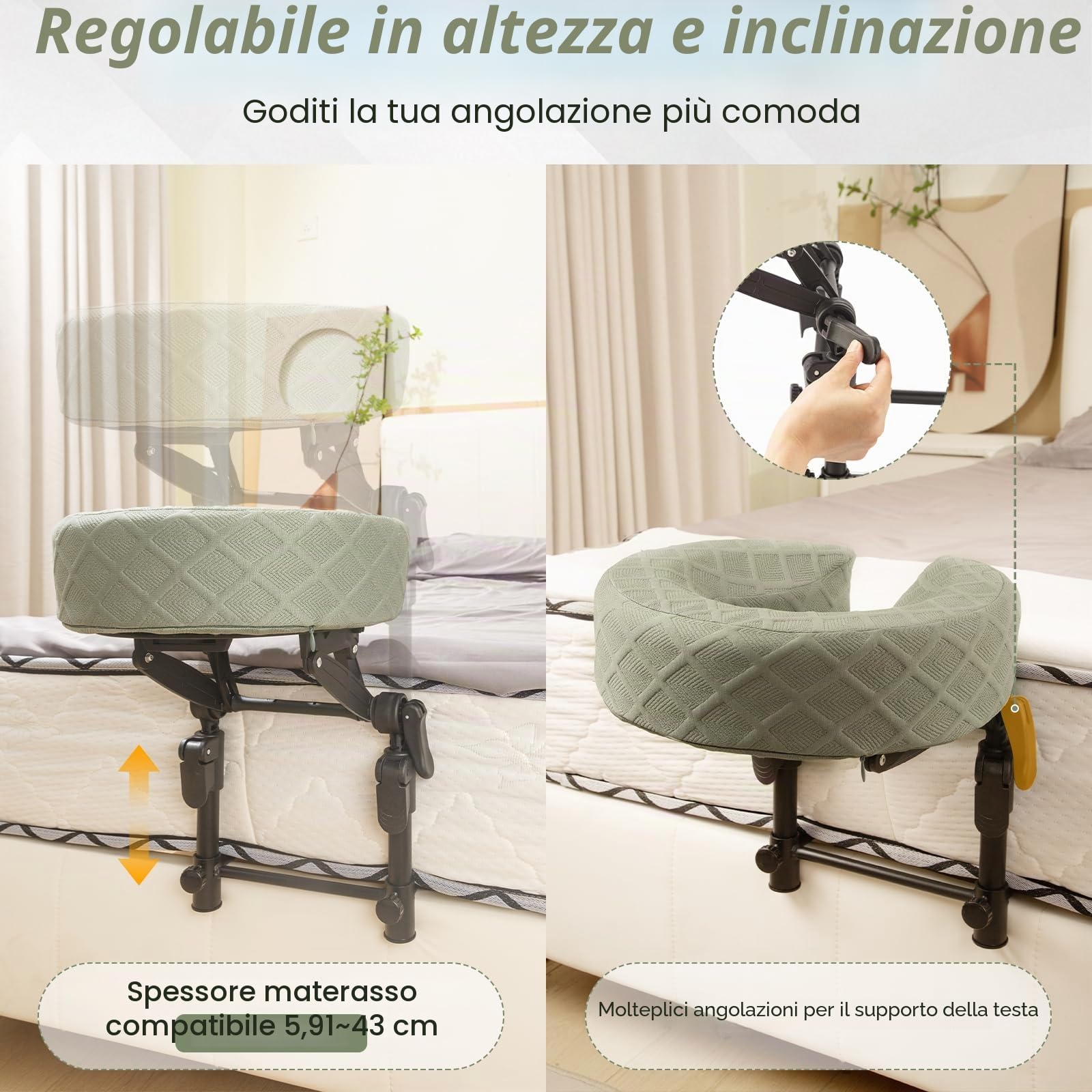 Poggiatesta da massaggio per letto, culla regolabile per massaggio viso a casa, kit portatile per lettino da massaggio per dormire, cuscino a faccia in giù dopo chirurgia oculare