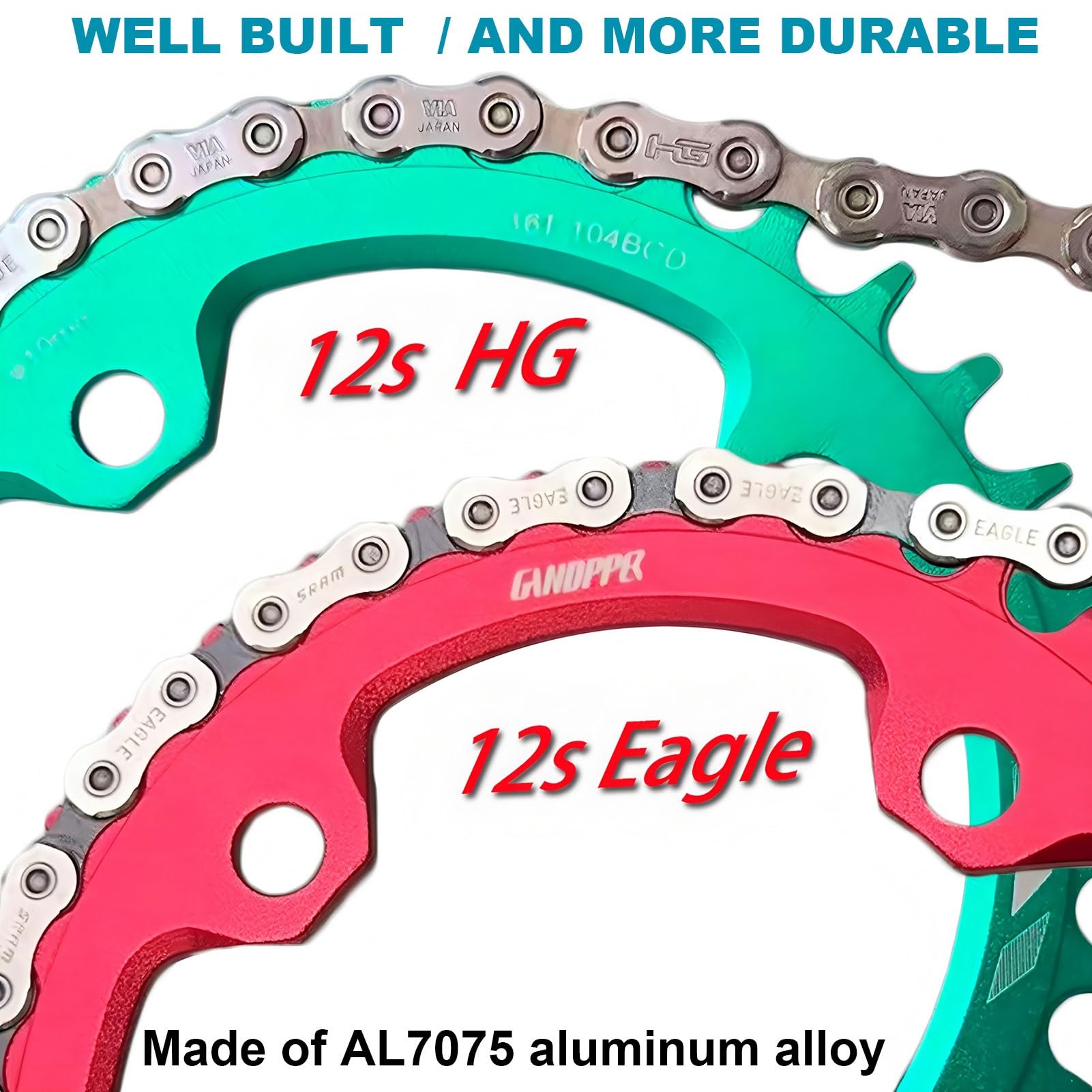 Koło łańcuchowe MTB 152/165/170 mm, stop aluminium 32/34/36/38, rozstaw osi 104 mm, pasuje do rowerów jednobiegowych i 7/8/9/10/11 biegów.