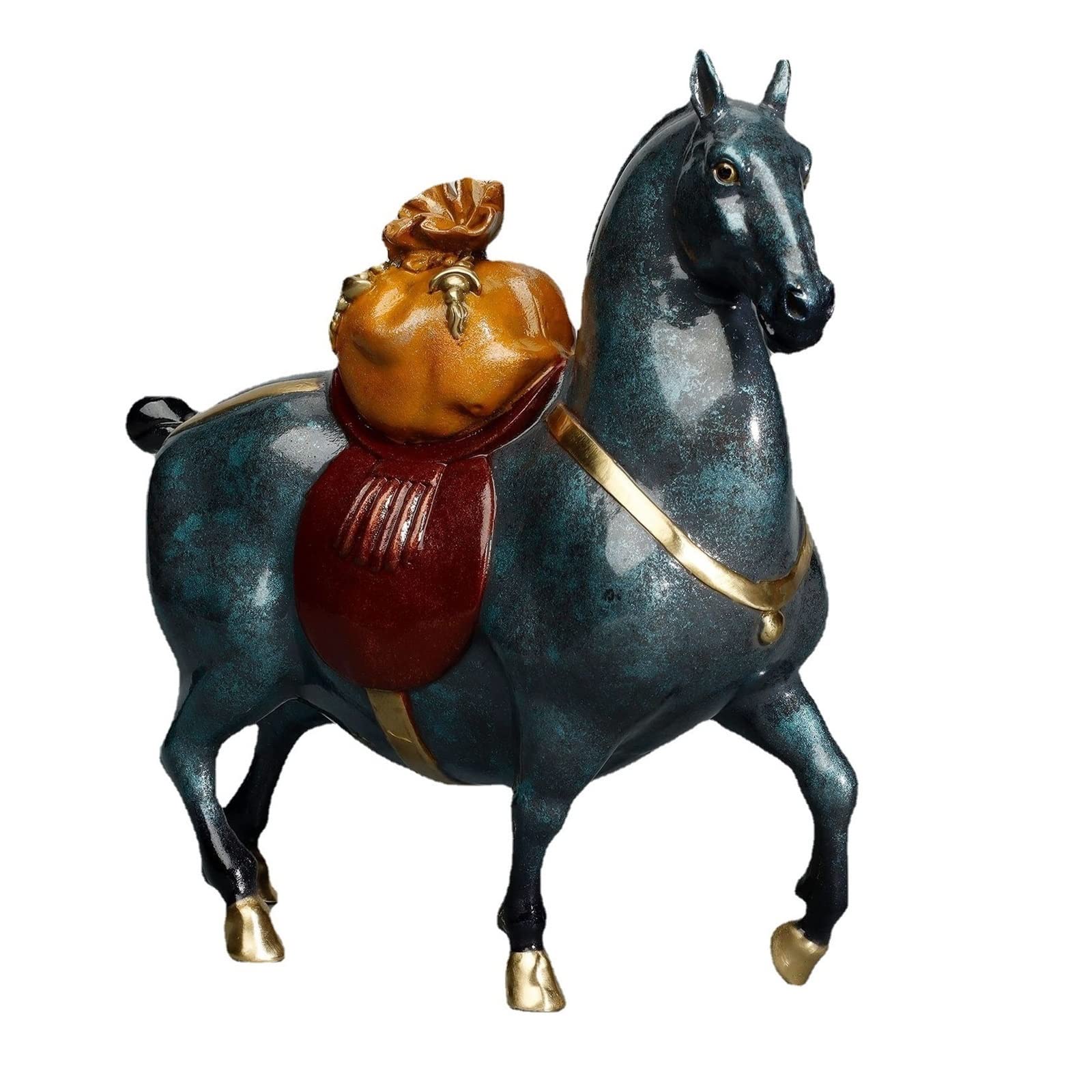ZZlei2yu-12 Home Decor Ornament Money Right Away Zodiac Horse Copper Ornaments Home Living Room Entrance Decorations Copper Crafts Opening Colorful Ornament