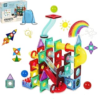 Magnetic Tiles,105Pcs Magnet Tiles,Educational Magnetic Blocks For Kids Ages 3-5,4-8,Magnetic Building Blocks For Toddlers,STEM Preschool Learning Sensory Montessori Magnet Toys For Boys Girls (B)