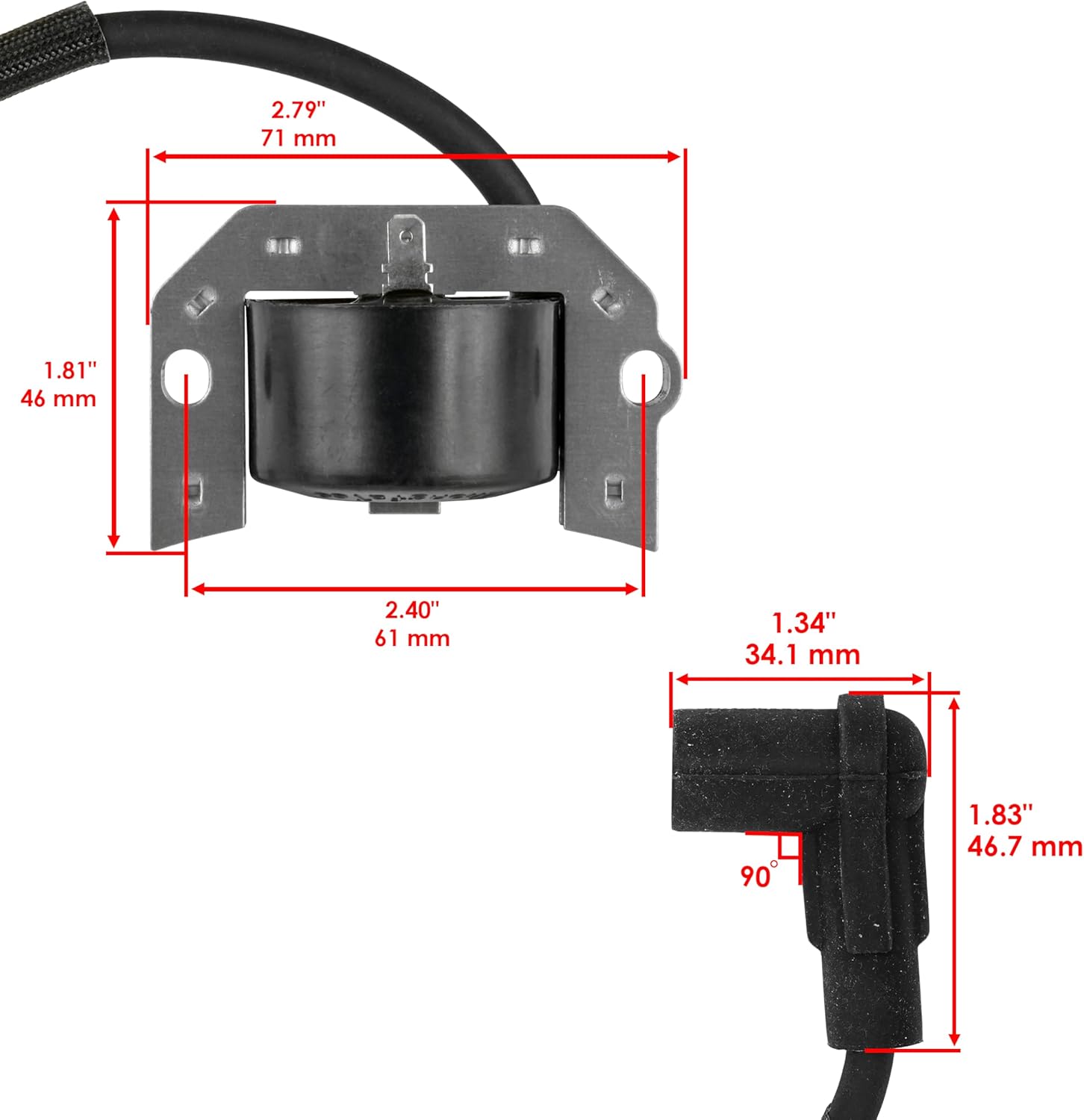 Caltric Ignition Coil Compatible with John Deere Z445 Z465 EZTrak FH721V-AS37 Engine MIA11064