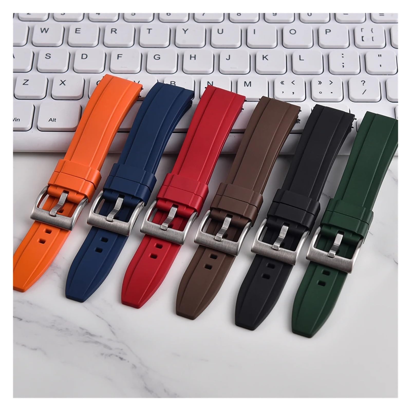 Bracelet de montre en caoutchouc FKM vulcanisé à extrémité droite